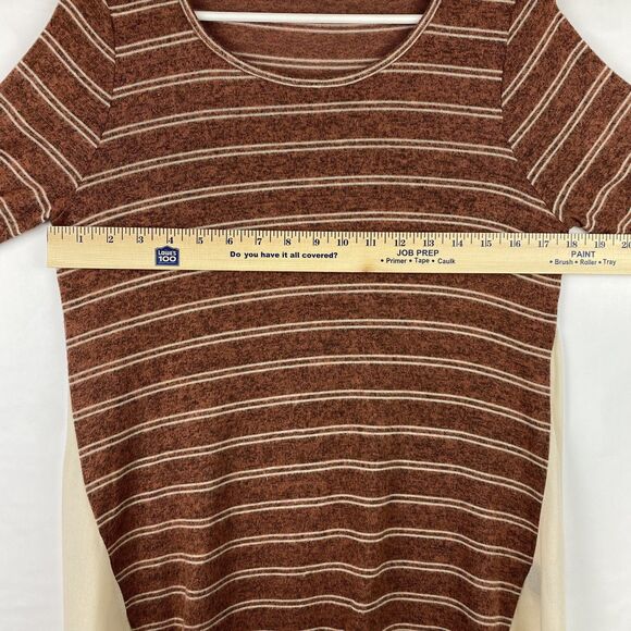 Women’s Long Sleeve Striped Top with Cream Color Block – Size M - Picture 8 of 10